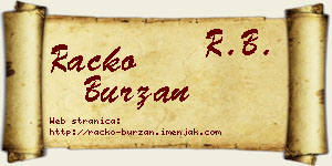 Racko Burzan vizit kartica
